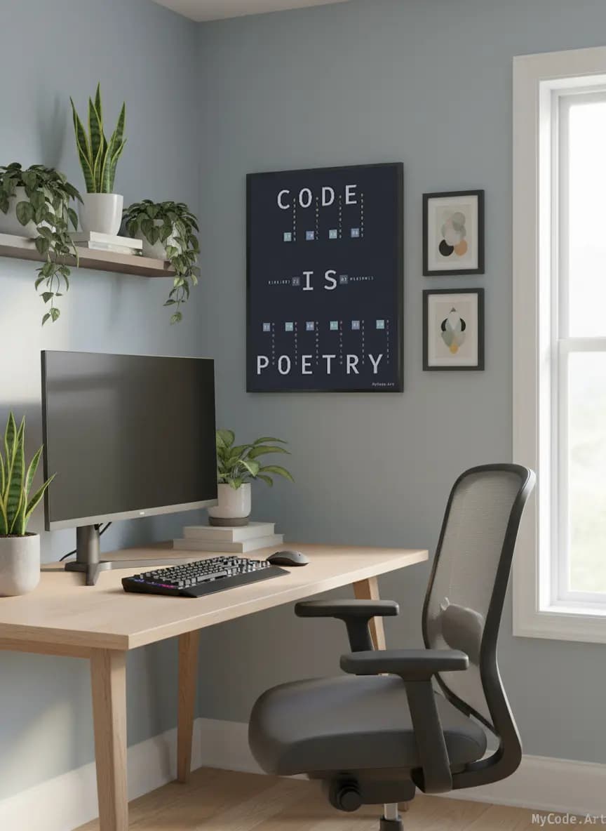 Code is Poetry - Custom code poster: Code is more than logic—it's creative expression in your home.